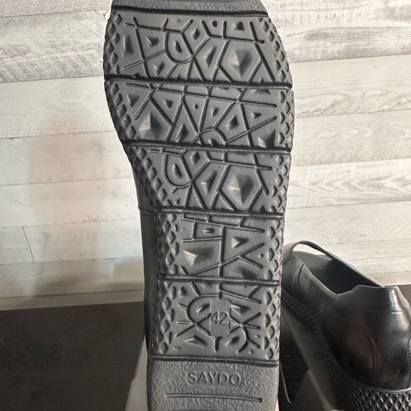 Saydo Women'sBlack  Leather Open Toe Slip On Shoes Size 10 (42) - Picture 4 of 4